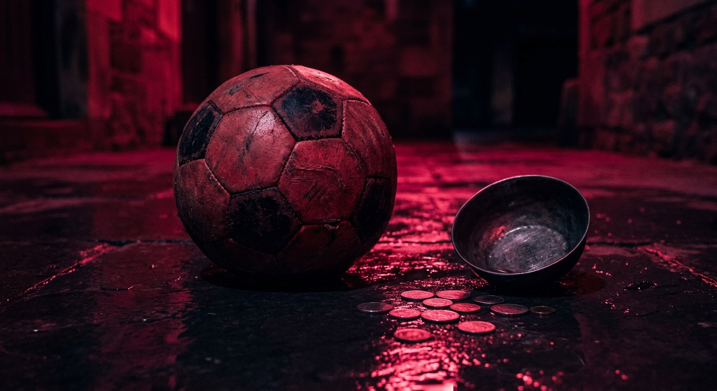 Layar ponsel menampilkan skor pertandingan sepak bola di samping layar televisi